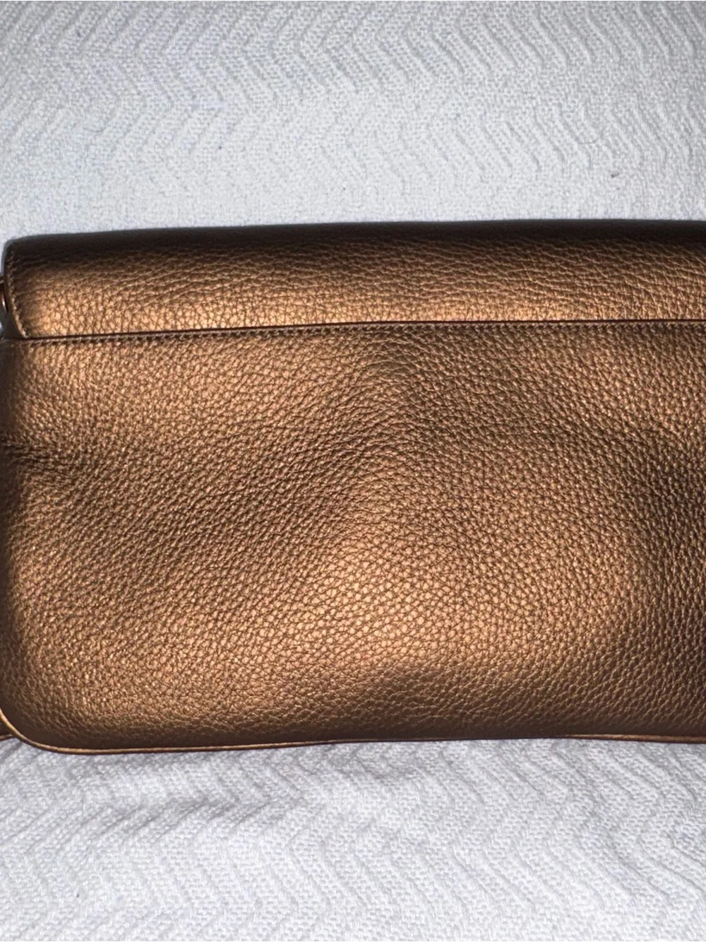 Tory Burch Bronze Metallic Leather Clutch